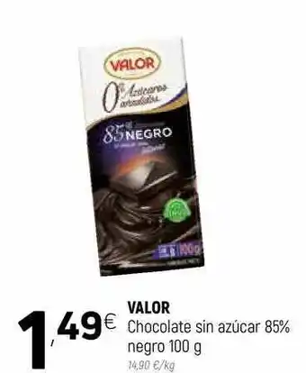 Coviran Valor Chocolate Sin Azúcar 85% Negro 100 G oferta