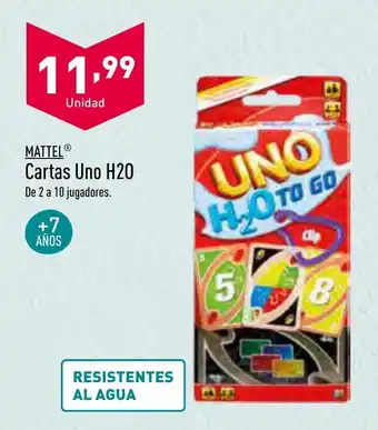 ALDI Mattel Cartas Uno H20 oferta