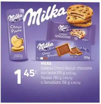 Coviran Milka Galletas Choco Biscuit Chocolate Con Leche 150 G, Pausse 260 G O Sensations 156 G oferta