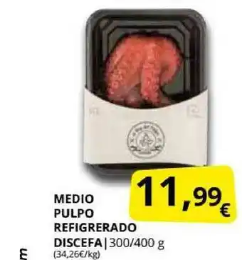 Supermercados MAS Medio Pulpo Refigrerado Discefa oferta