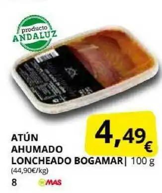 Supermercados MAS Atún Ahumado Loncheado Bogamar 100g oferta