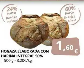 Supermercados MAS Hogaza Elaborada Con Harina Integral 50% oferta