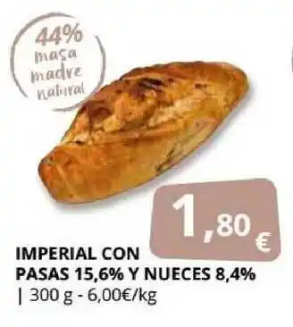 Supermercados MAS Imperial Con Pasas 15.6% Y Nueces 8.4% oferta