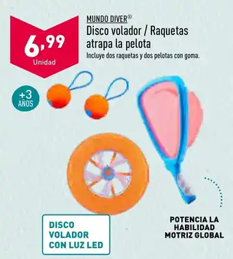 ALDI Mundo Diver Disco volador/Raquetas atrapa la pelota oferta