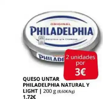 Supermercados MAS Queso Untar Philadelphia Natural Y Light oferta