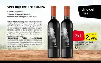 Supermercados MAS Vino Rioja Impulso Crianza oferta