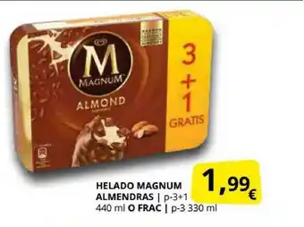 Supermercados MAS Helado Magnum Almendras O Frac 330ml oferta