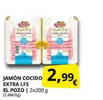 Supermercados MAS Jamón Cocido Extra Lfs El Pozo 2 x 200g oferta