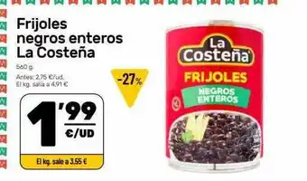 AhorraMas Frijoles Negros Enteros La Costena oferta