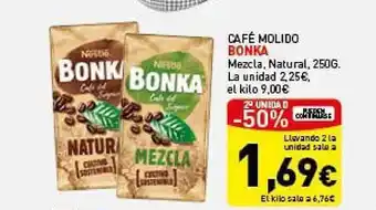 Hiperber 2a Unidad -50% Café Molido Bonka Mezcla Natural oferta