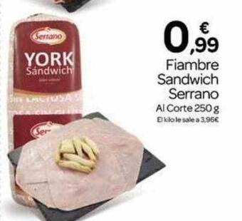 Supermercados El Jamón Fiambre Sandwich Serrano oferta