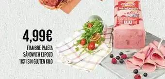 Claudio Fiambre Paleta Sándwich Elpozo 11x11 Sin Gluten oferta