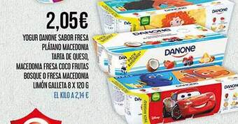 Claudio Yogur Danone Sabor Fresa Plátano Macedonia Tarta De Queso Macedonia Fresa Coco Frutas Bosque O Fresa Macedonia Limón Galleta oferta