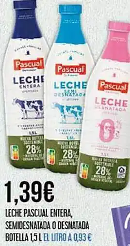 Claudio Leche Pascual Entera Semidesnatada O Desnatada oferta