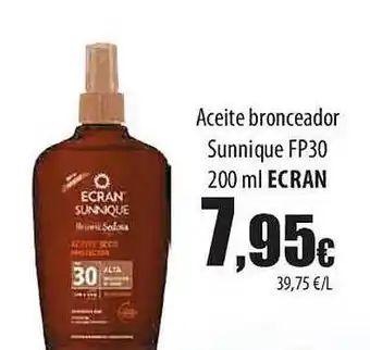 SPAR Lanzarote Aceite Bronceador Sunnique Ecran oferta