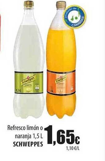 SPAR Lanzarote Refresco Limón O Naranja Schweppes oferta