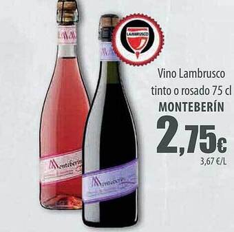 Spar Tenerife Vino Lambrusco Tinto O Rosado Monteberín oferta