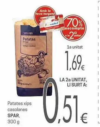 Valvi Supermercats Patates Xips Casolanes Spar oferta