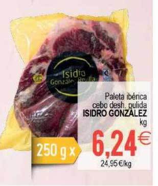 Plenus Supermercados Paleta Ibérica Cebo Desh. Pulida Isidro Gonzalez oferta
