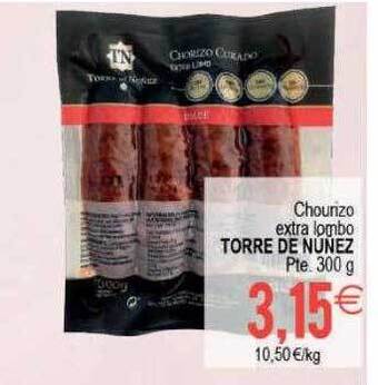 Plenus Supermercados Chourizo Extra Lombo Torre De Nunez oferta