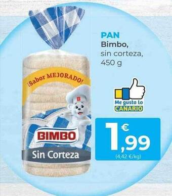 SPAR Gran Canaria Pan Bimbo Sin Corteza oferta