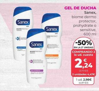 SPAR Gran Canaria -50% En La 2a Unidad Gel De Ducha Sanex oferta