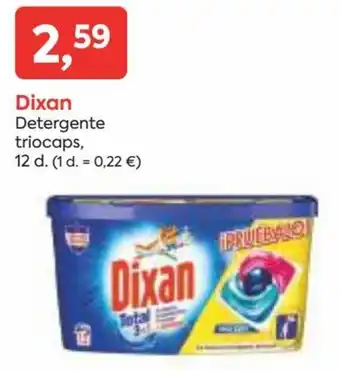 Suma Supermercados Dixan Detergente Triocaps, 12 d. oferta