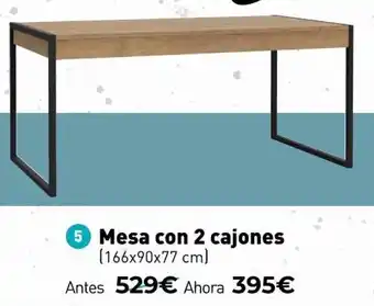 Mubak Mesa con 2 Cajones 166 x 90 x 77 cm oferta
