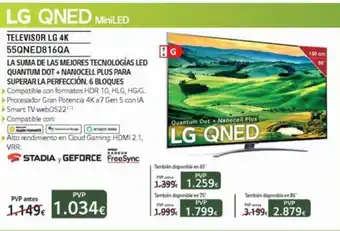 Tien 21 LG QNED Televisor LG 4k 55QNED816QA oferta