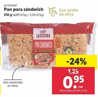 Lidl Pan sandwich la cestera oferta