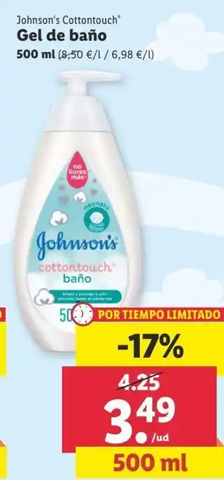 Lidl Gel de baño johnson's oferta