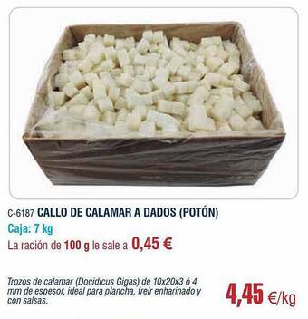 Abordo Callo De Calamar A Dados (potón) oferta