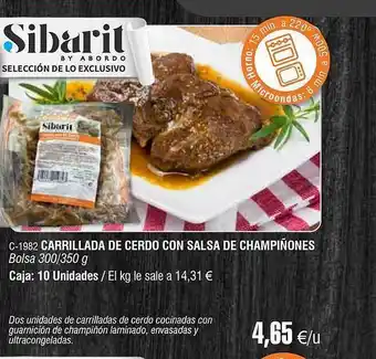 Abordo Carrillada De Cerdo Con Salsa De Chamiñones oferta
