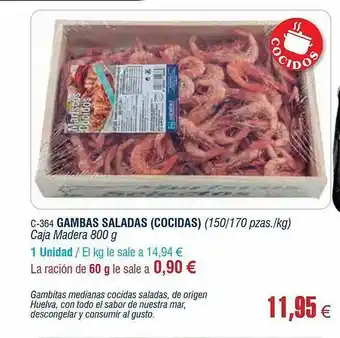 Abordo Gambas Salads (cocidas) oferta