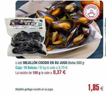 Abordo Mejillón Cocido En Su Jugo oferta