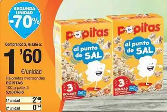 SPAR Fragadis Segunda Unidad -70% Palomitas Microondas Popitas oferta