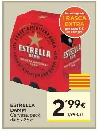 Caprabo Estrella Damm Cerveza pack de 6 x 25 cl oferta