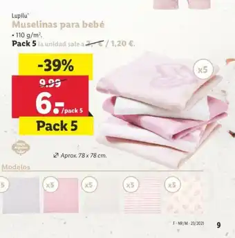 Lidl Muselinas para bèbe oferta