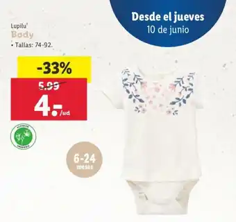 Lidl Body Tallas: 74-92 oferta