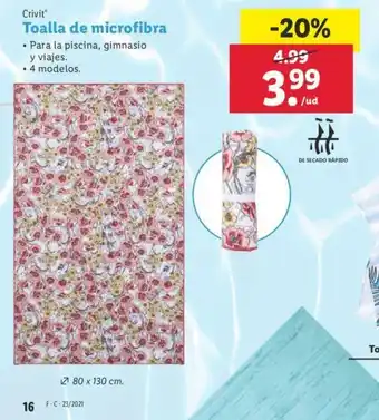 Lidl Toalla de microfibra oferta