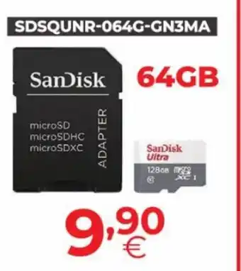 SanDisk Memoria Micro SD + Adaptador 64 gb