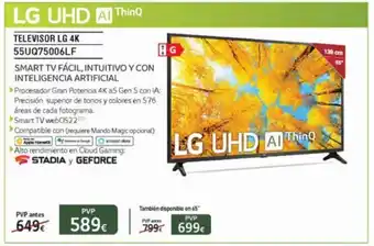 Milar LG UHD AI ThinQ Televisor 4K 55UQ75006LF oferta