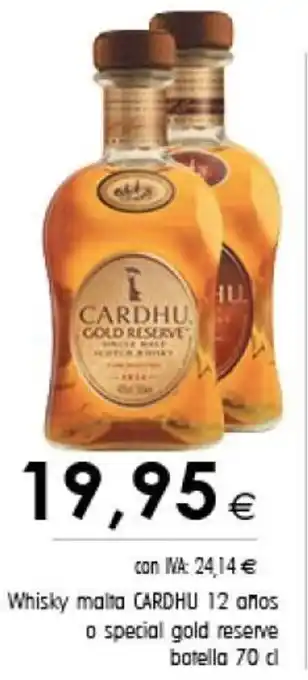 Cash Ifa Cardhu Whisky malta 12 áños o special gold reserve botella 70 cl oferta