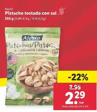 Lidl Pistachos tostado con sal alesto oferta
