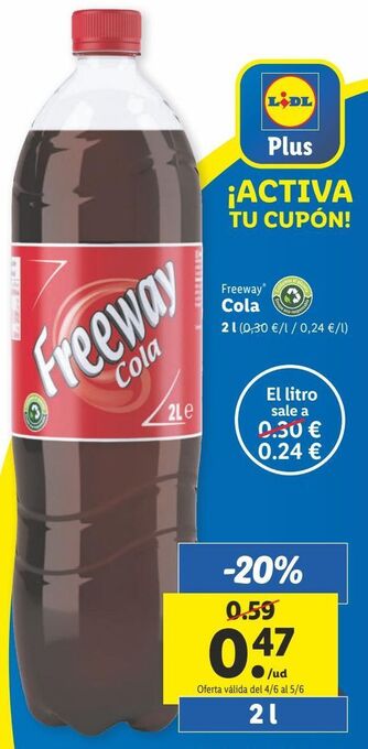 Lidl Refresco de cola freeway oferta