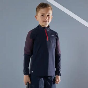 Decathlon Camiseta térmica de tenis niños artengo 500 negro rojo oferta