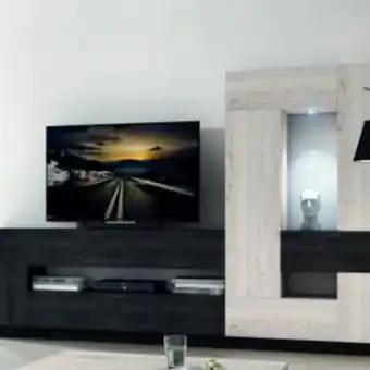 Muebles La Factoría Muebles de salón modernos apilables en roble rustik y azabache oferta