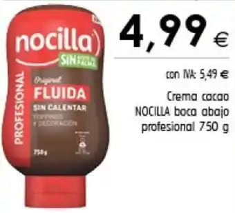 Cash Ifa Nocilla Crema cacao boca abajo profesional 750 g oferta
