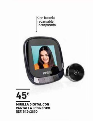 Leroy Merlin Con batería recargable incorporada fyri 45€ mirilla digital con pantalla lcd negro ref 84242860 oferta
