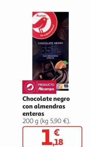 Alcampo Chocolate negro alcampo oferta